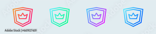 Trust line icon in gradient colors. Shield signs vector illustration.