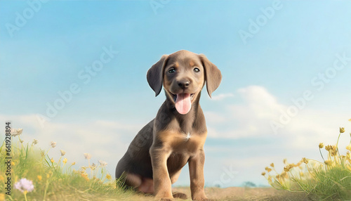 Firefly dog happy , photography concept, cute little puppy enjoying nature