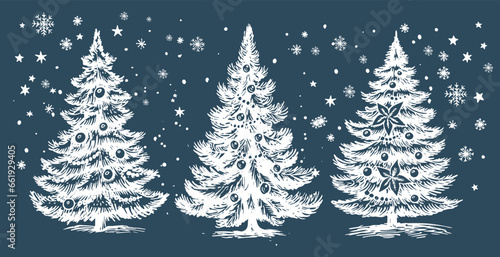 Christmas tree hand drawn illustration	
