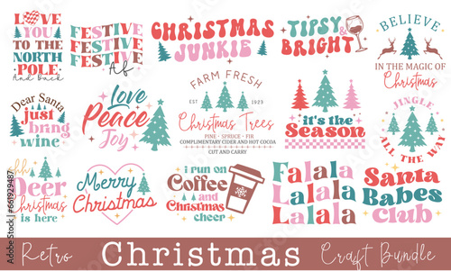 Retro Christmas craft  Design Bundle.