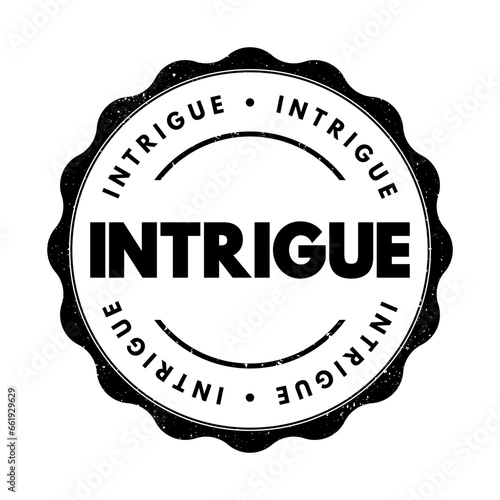 Intrigue text stamp, concept background