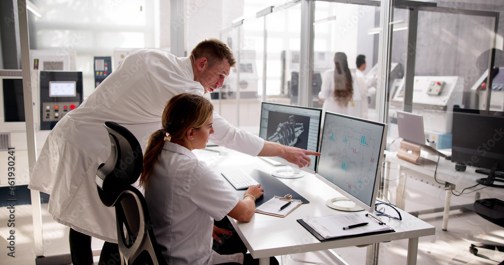 Engineer Doing 3D CAD Model Design On Computer