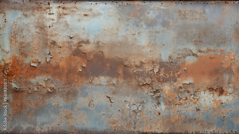 Background texture of an old iron surface with metal corrosion and rust. - obrazy, fototapety, plakaty 