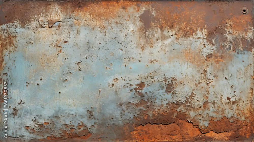 Background texture of an old iron surface with metal corrosion and rust.