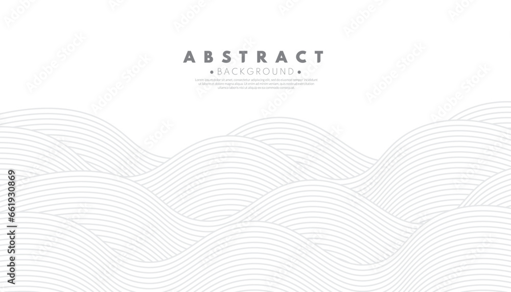 White water wave line pattern background. Japanese style concept. Simple design. Vector illustration. - obrazy, fototapety, plakaty 