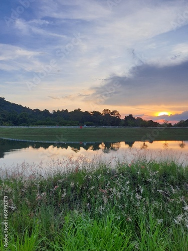The sun is about to set in Thailand.