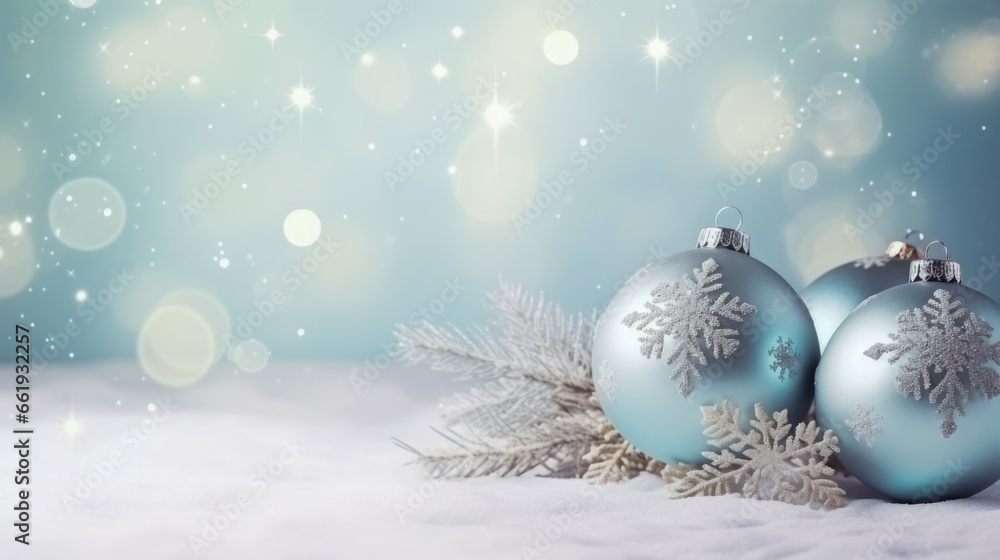 Beautiful light christmas background, with simple decoration, stars, snow, tree ball, sparkles Beautiful light christmas background, with simple decoration, stars, snow, tree ball, sparkles