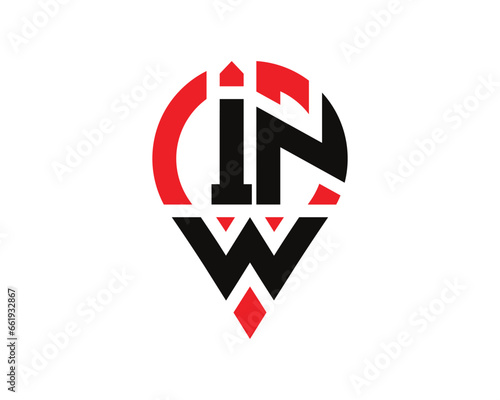 Free Download INW letter location shape logo design. INW letter location logo simple design. - GFXLoad