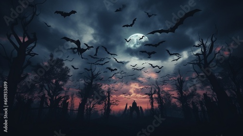 halloween night background  generated by AI