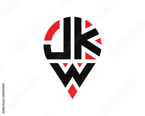 Free Download JKW letter location shape logo design. JKW letter location logo simple design. - GFXLoad