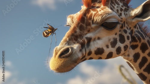 a spider with a giraffe head.Generative AI © sudipdesign