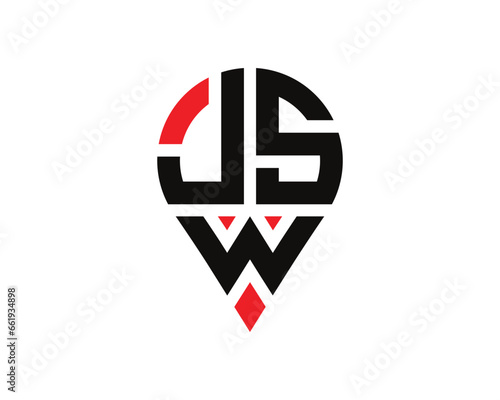 Free Download JSW letter location shape logo design. JSW letter location logo simple design. - GFXLoad