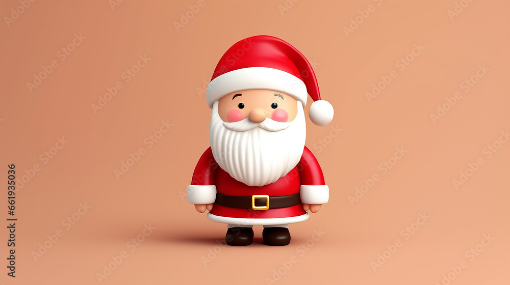 Cute Santa Claus on minimalist background with copy space. Merry Christmas and Happy New Year. Christmas greeting card. Cute Santa Claus on minimalist background with copy space. Merry Christmas and Happy New Year. Christmas greeting card.