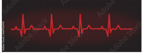 Cardiogram heart rate. ECG. Rhythm on a black background