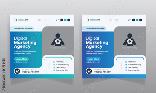 Digital marketing agency business promotion social media post template