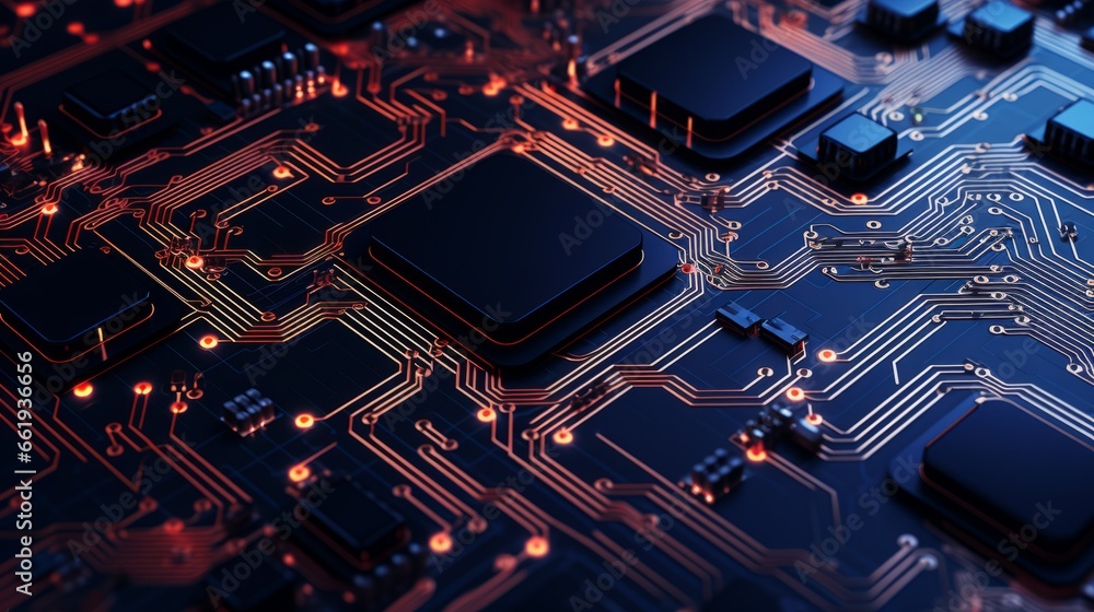 Circuit board close-up. Technology backgroundng