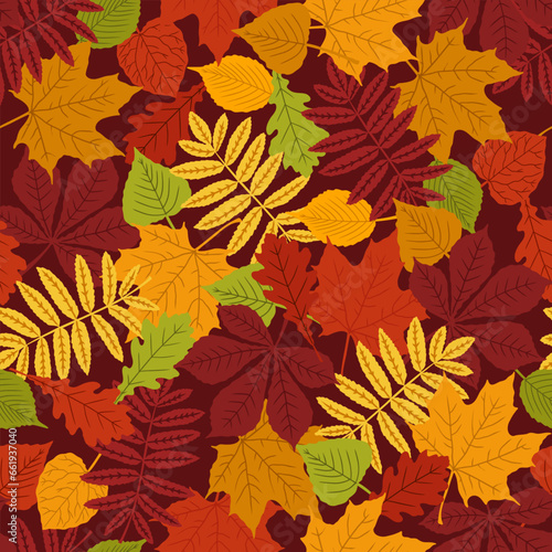 Seamless pattern with maple leaves  Autumn pattern  foliage wrapping paper  pattern fills  Thanksgiving  web page background.