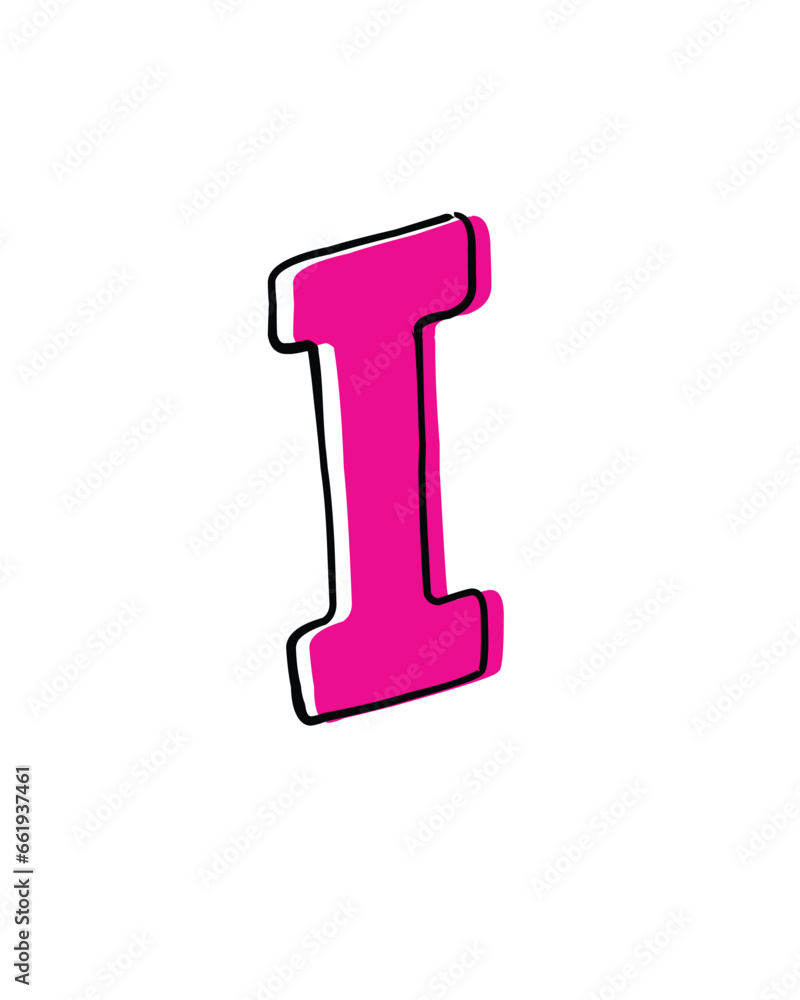 English alphabets vector art. Isolated alphabets for flashcards for kindergarten students. Kids learning made easy. I English alphabets vector art. Isolated alphabets for flashcards for kindergarten students. Kids learning made easy. I