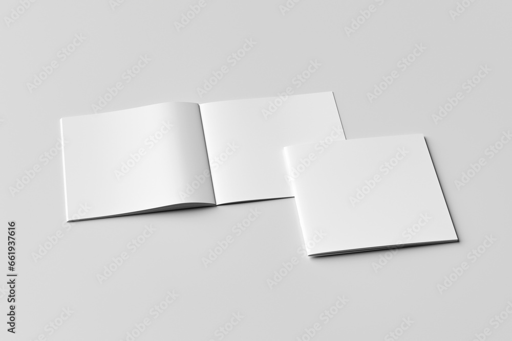 Square Brochure blank Mockup - obrazy, fototapety, plakaty 