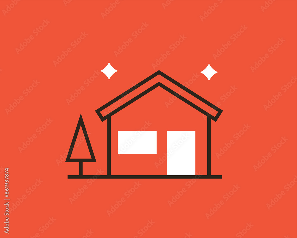 Geometric estate illustration in flat style design. Vector illustration. Geometric estate illustration in flat style design. Vector illustration.