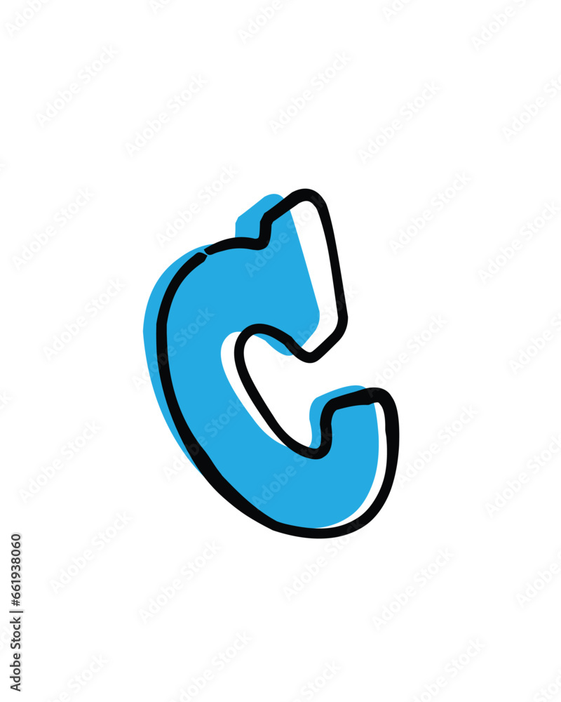English alphabets vector art. Isolated alphabets for flashcards for kindergarten students. Kids learning made easy. C English alphabets vector art. Isolated alphabets for flashcards for kindergarten students. Kids learning made easy. C
