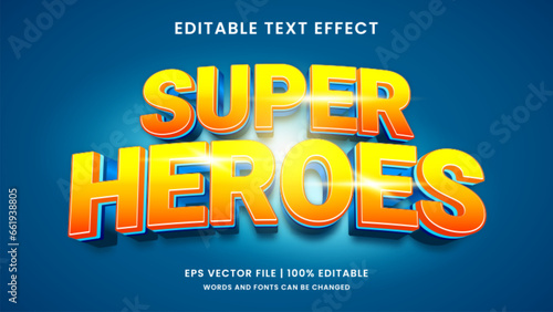 Super Heroes 3d editable text effect