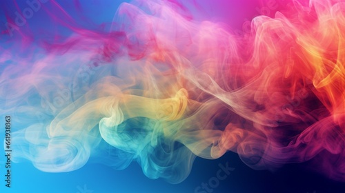 Abstract colorful multicolored smoke spreading neon color background