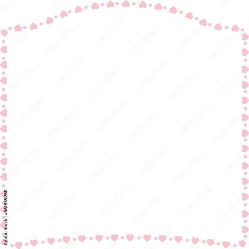 Heart Frame cute pink pastel decoration love pattern classic romantic horizontal vintage frames flower floral border art Elements design border decoration element decor