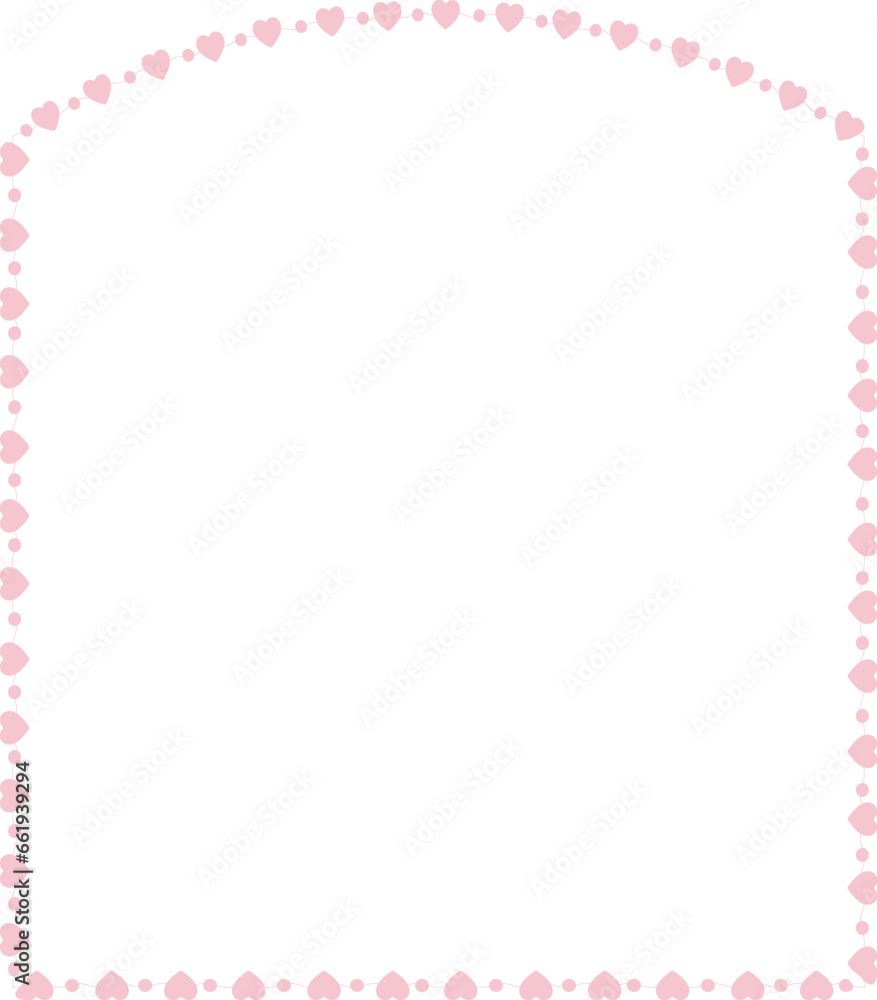 Heart Frame cute pink pastel decoration love pattern classic romantic horizontal vintage frames flower floral border art Elements design border decoration element decor