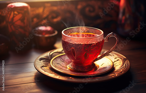 A cup of tea in oriental style