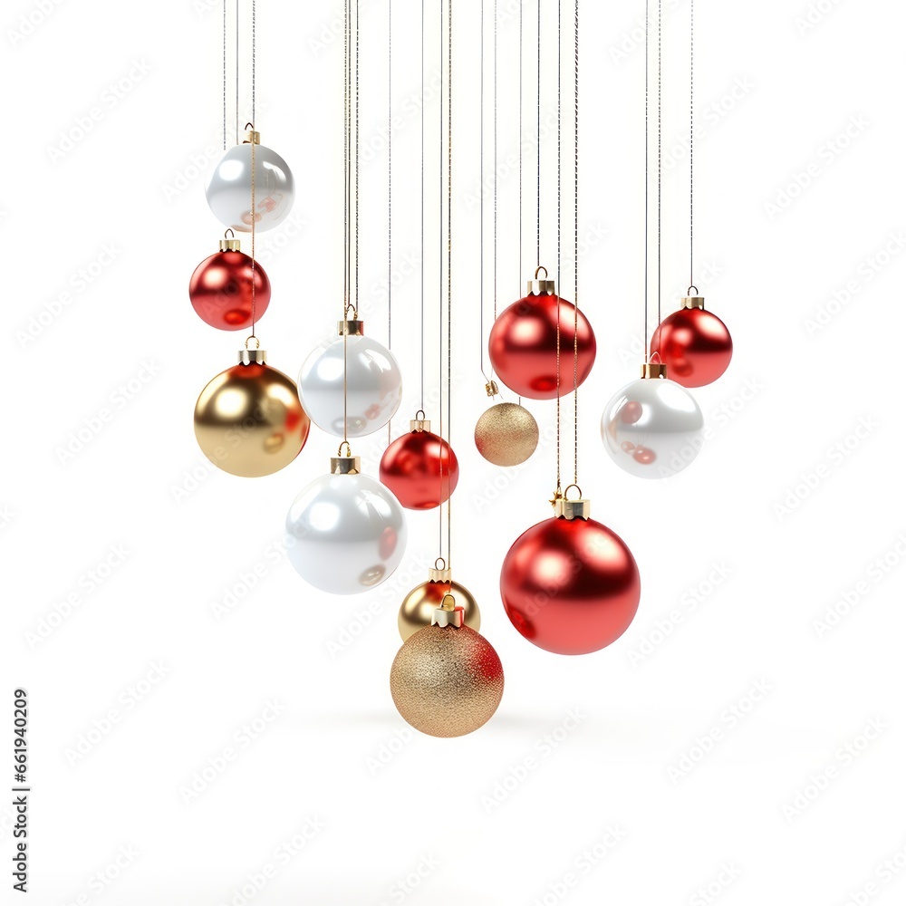 Christmas balls isolated on white background. Xmas decoration baubles Christmas balls isolated on white background. Xmas decoration baubles
