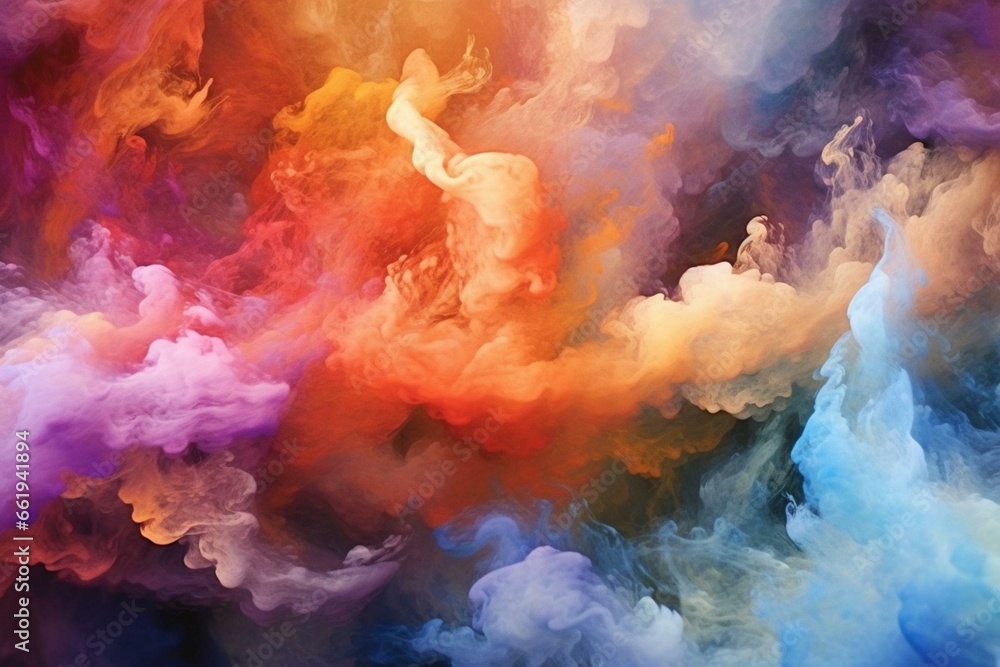 Graceful mist of colors in cosmic formation. Generative AI