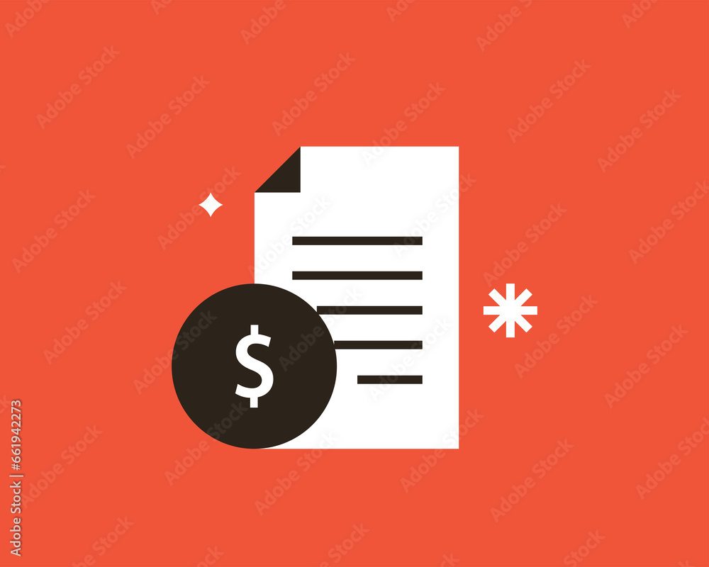 Geometric document illustration in flat style design. Vector illustration. Geometric document illustration in flat style design. Vector illustration.