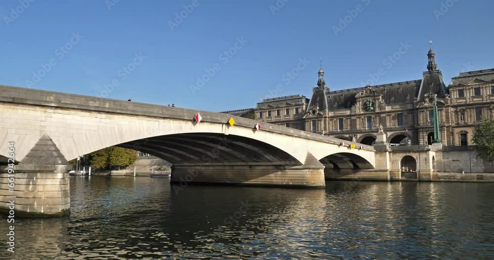 The Pont Royal and the Louvre museum building, bank of the Seine river, Paris, France The Pont Royal and the Louvre museum building, bank of the Seine river, Paris, France