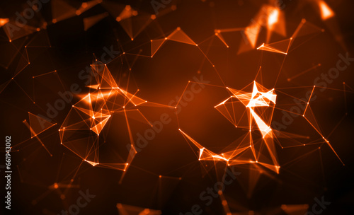 Abstract Backgrounds. Connected line and dots on colorful background.