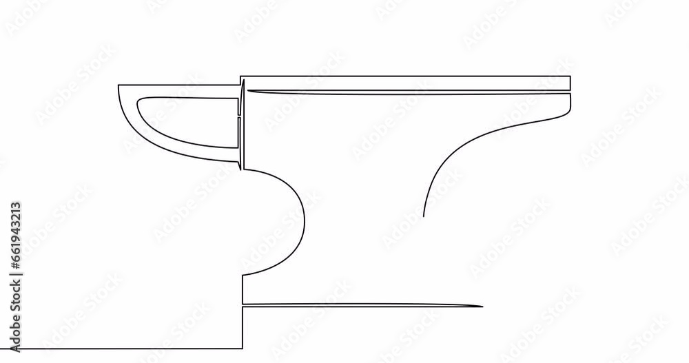 Self drawing line animation blacksmith Anvil continuous one single line drawn concept video Self drawing line animation blacksmith Anvil continuous one single line drawn concept video