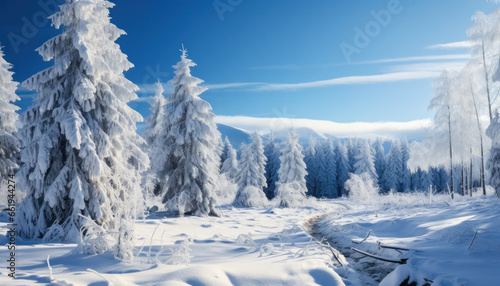 Winter landscape with snow-covered forest. © Svetlana Kolpakova