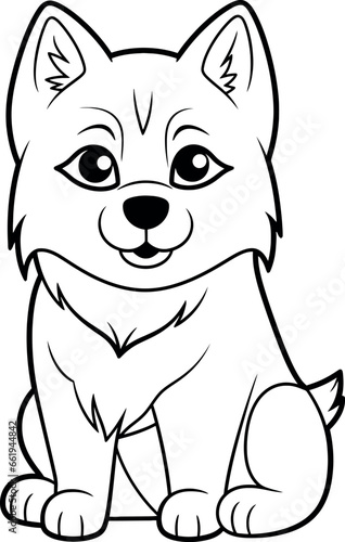 Alaskan Malamute dog coloring page for kids