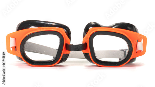 Orange swim goggles isolated on white. Beach object © Иван Грабилин