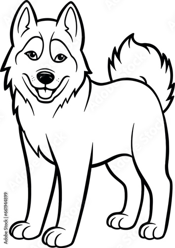 Alaskan Malamute dog coloring page for kids