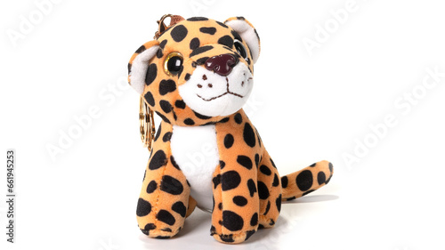 Tiger plushie toy isolated on white background