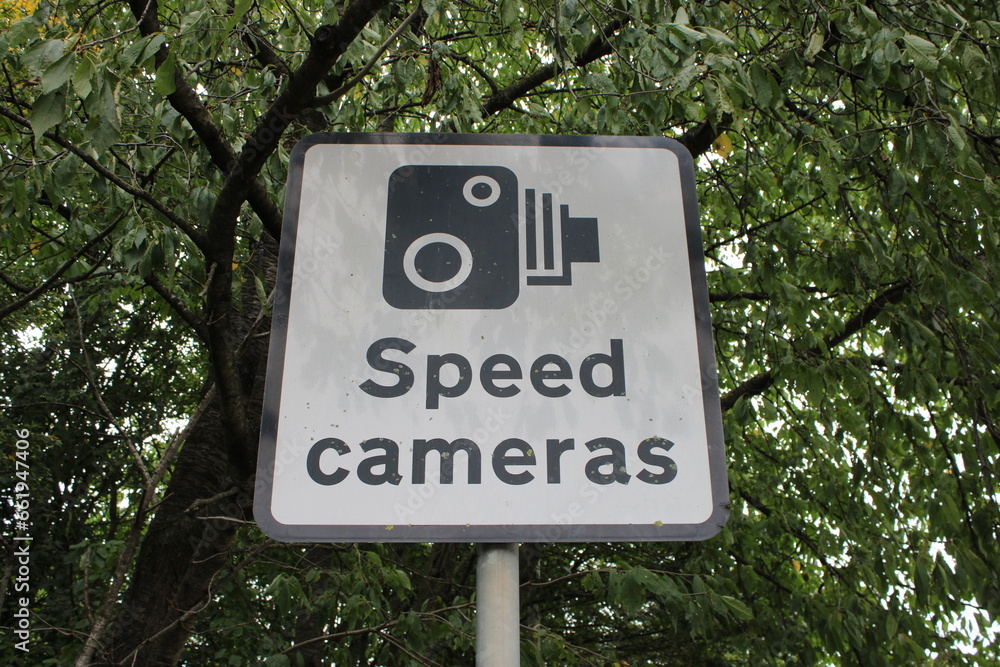 UK Speed camera sign, warning drivers of speed camera's ahead