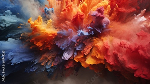 Captivating collision of pigments results in an abstract explosion.