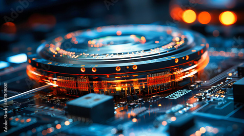 A 5G antenna module radiating signals close-up, Highlighting the Nano technology