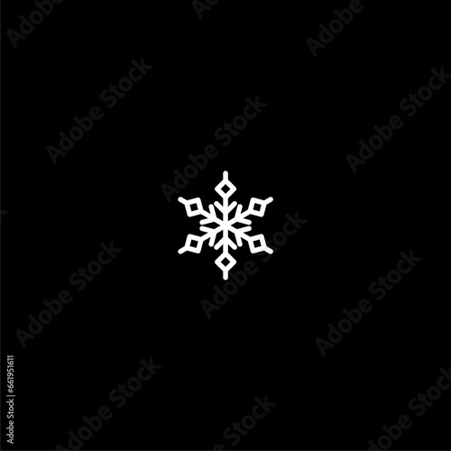  Snowflake icon isolated on dark background