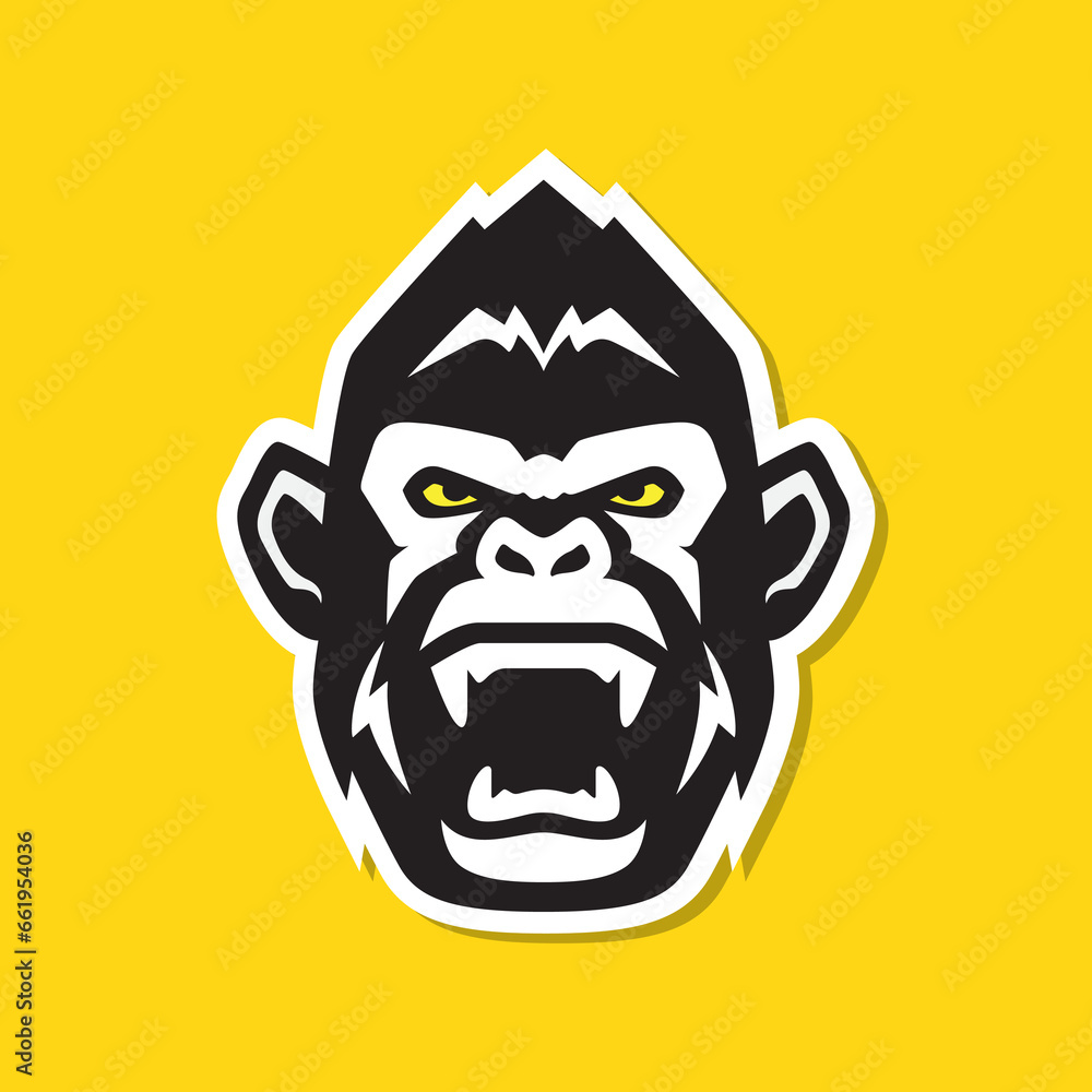 Fototapeta premium roar wildlife beast fang modern colorful mascot character logo design vector icon illustration