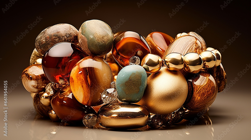 Naklejka premium jóias pulceira com pedras preciosas 