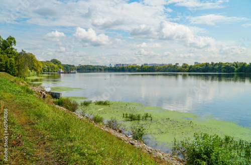 autumn landscape with lake and trees
