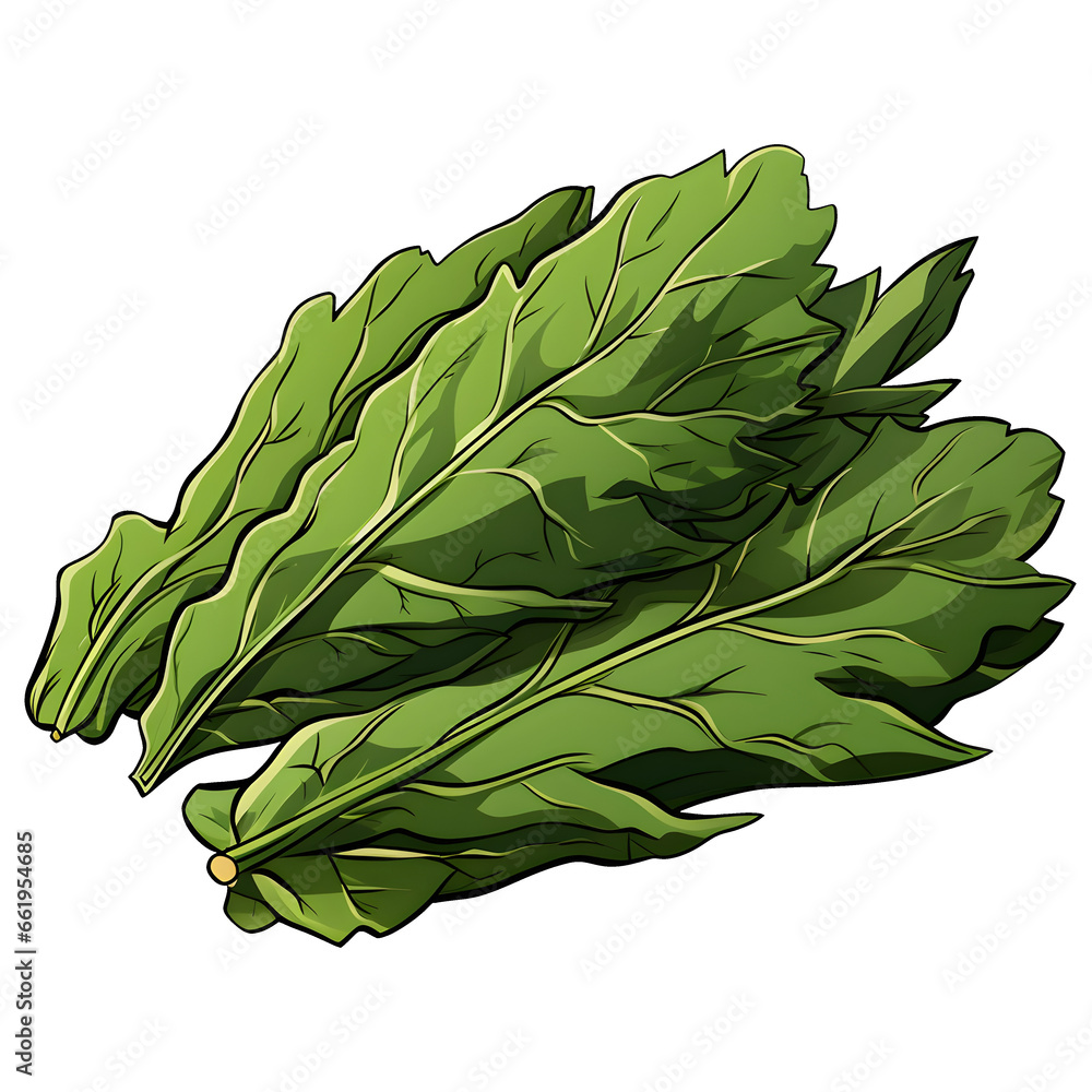 cartoon clipart of Collard Greens, food clipart, vegetables clipart