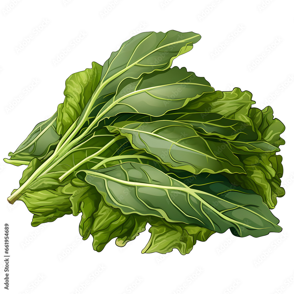 cartoon clipart of Collard Greens, food clipart, vegetables clipart